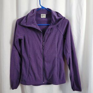 Alpine Design Jacket Purple Full Zip Waffle Knit XS Women's cozy athleisure Plum